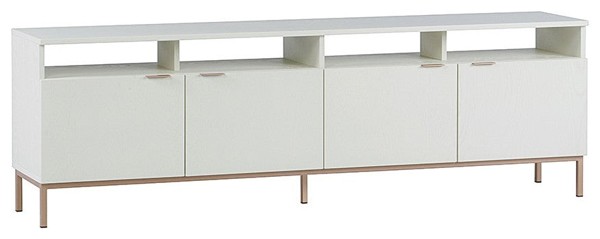 Ambrose Modular Media Stand, Champagne Gold, Cream