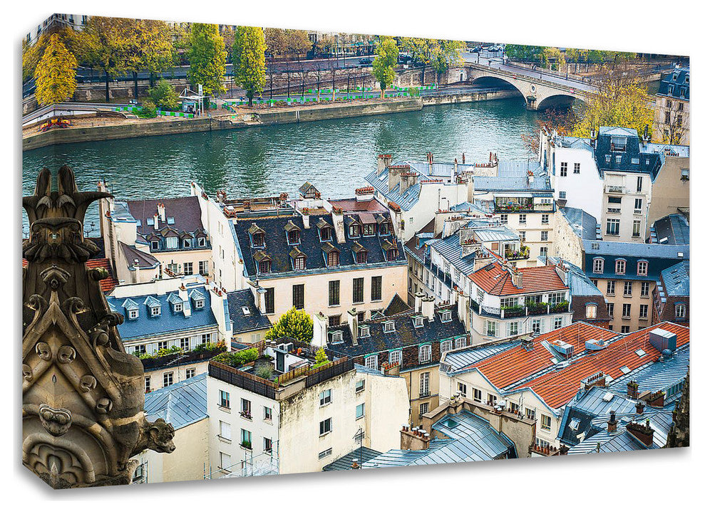 Paris Rooftops by Sonja Quintero, Print on Canvas, 24"x16"