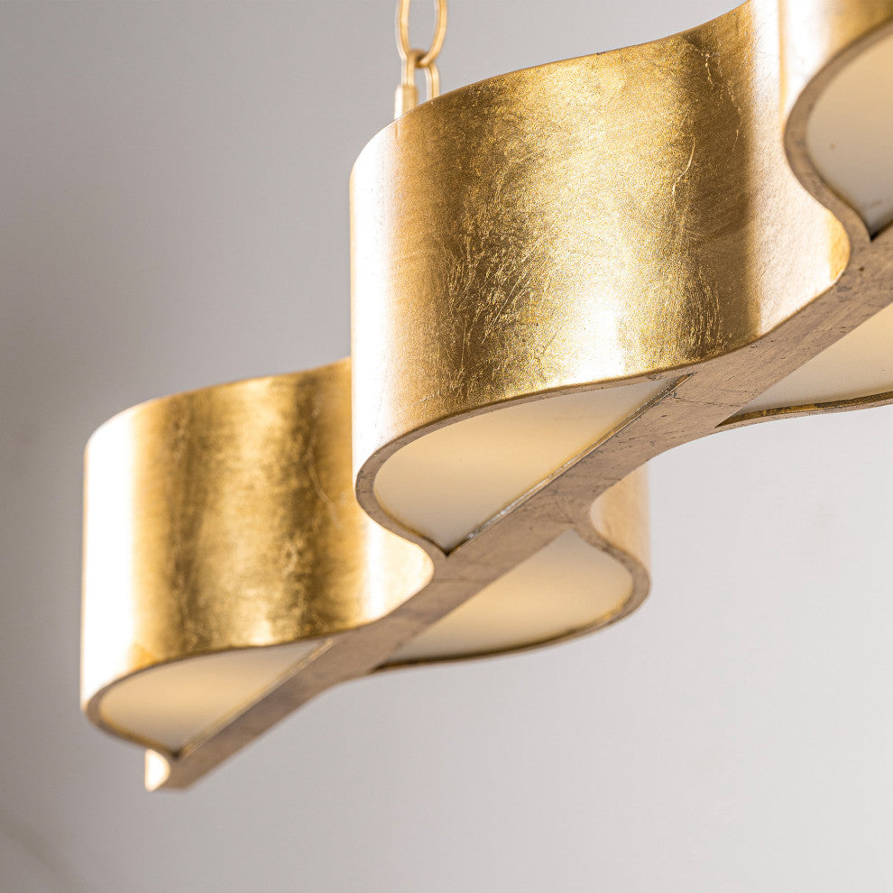5-Light Gold Adjustable Chain Modern Pendant Light