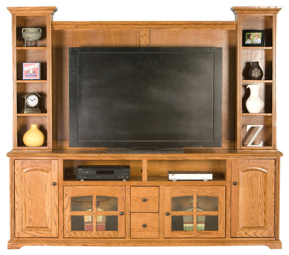 Oak Ridge 90" Entertainment Console, Chocolate Mousse, Without Hutch