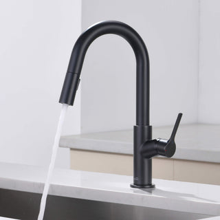 Fusion Single Handle Pull Down Kitchen & Bar Sink Faucet, Matte Black