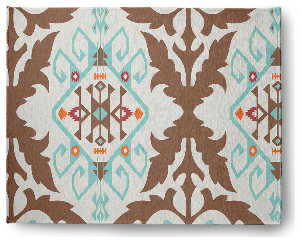 Bombay Medallion Spring Chenille Rug, Light Blue, 8'x10'