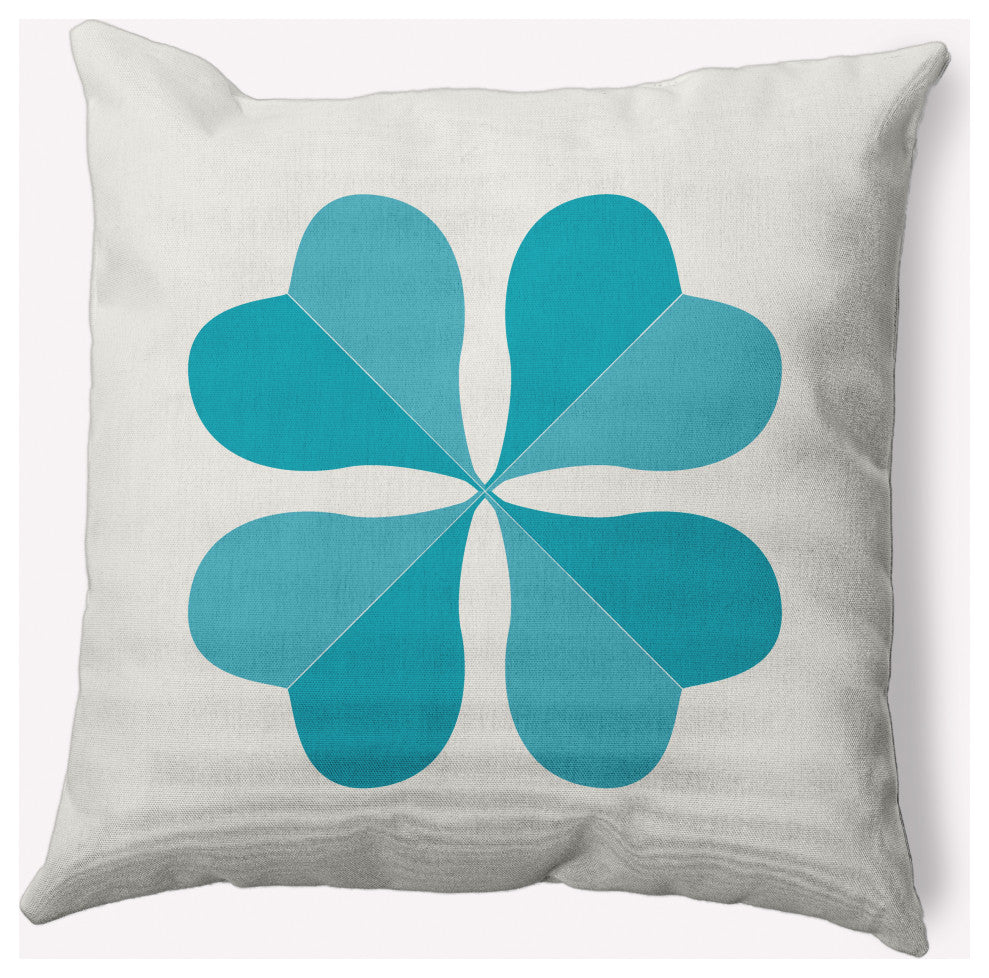 Lucky Clover St. Patrick's Day Decorative Throw Pillow, Explorer Blue, 16x16"
