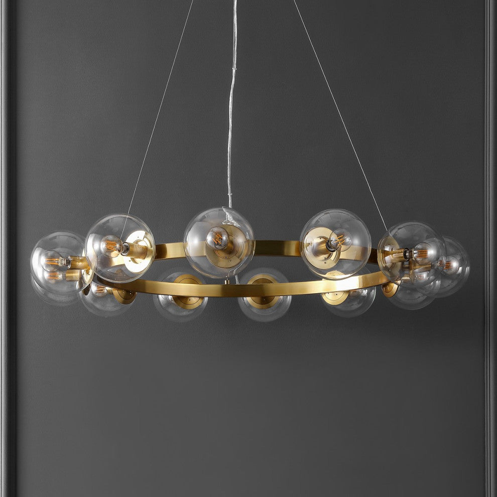 Safavieh Rylian 12 Lt 38" Chandelier, Brass