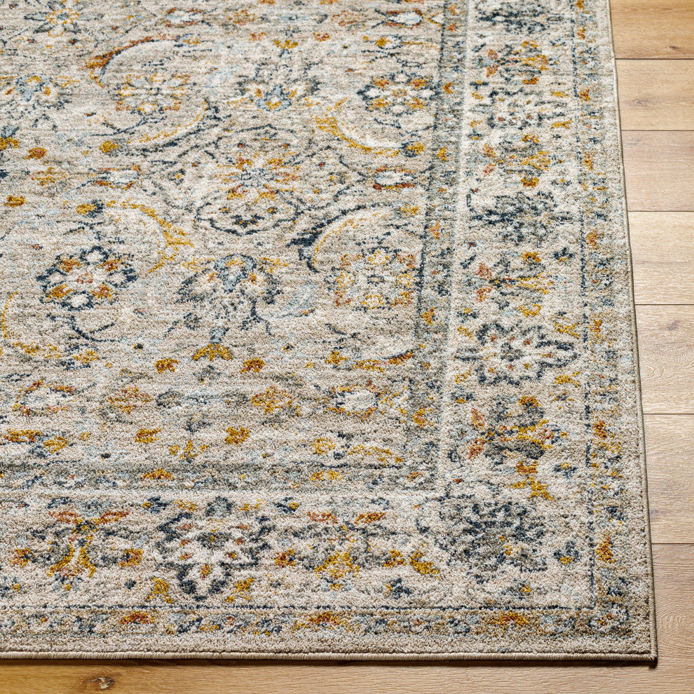 Surya Beckham BCM-2319 Machine Woven Area Rug, Light Slate, 2'7" x 7'3"