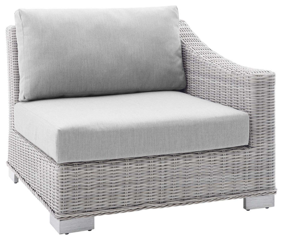 Lounge Chair, Sunbrella, Rattan, Wicker, Gray, Modern, Outdoor Patio Cafe
