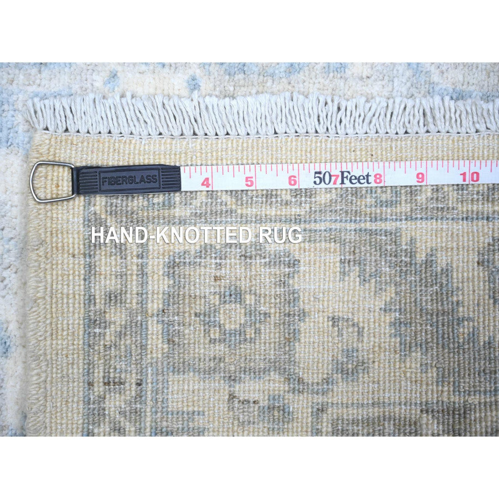Commercial White Finer Peshawar Wool Hand Knotted Oriental Rug, 3'11"x5'9"