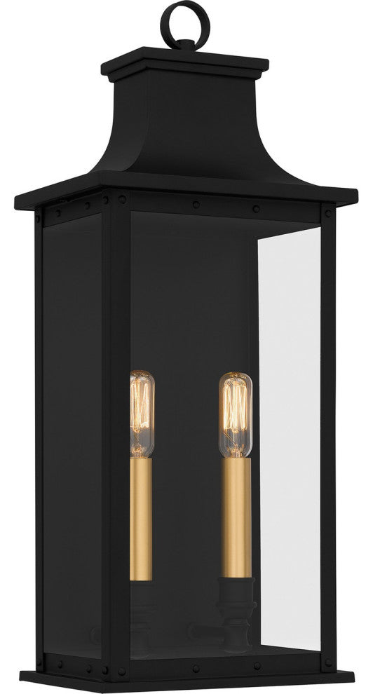 Abernathy 2-Light Outdoor Wall Mount, Matte Black
