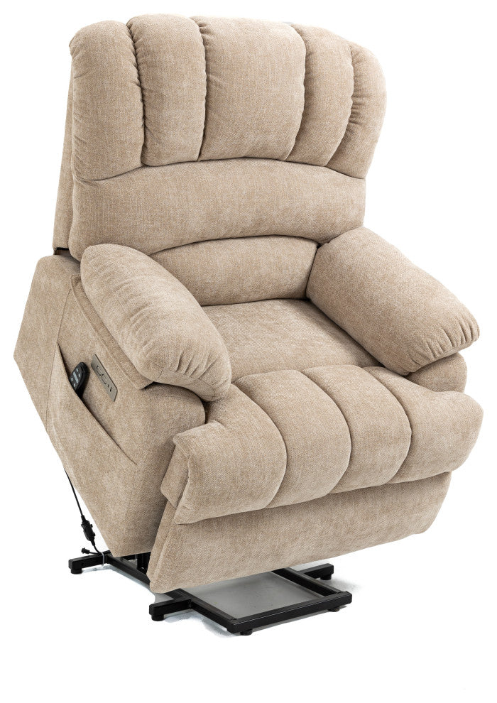 Power Lift Recliner Chair with Massage and Heat Function, 8-Point Vibration, Beige