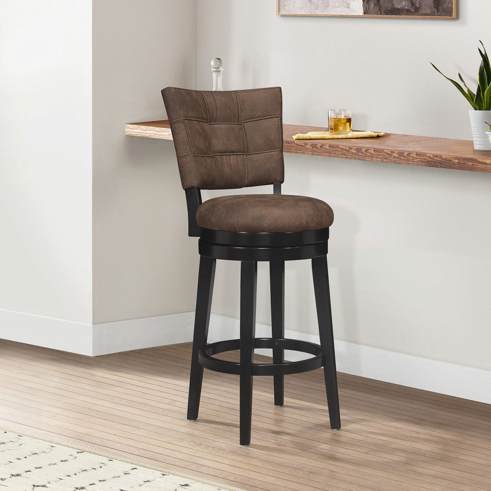 Hillsdale Kaede Wood Swivel Stool, Chestnut Brown, Bar Height