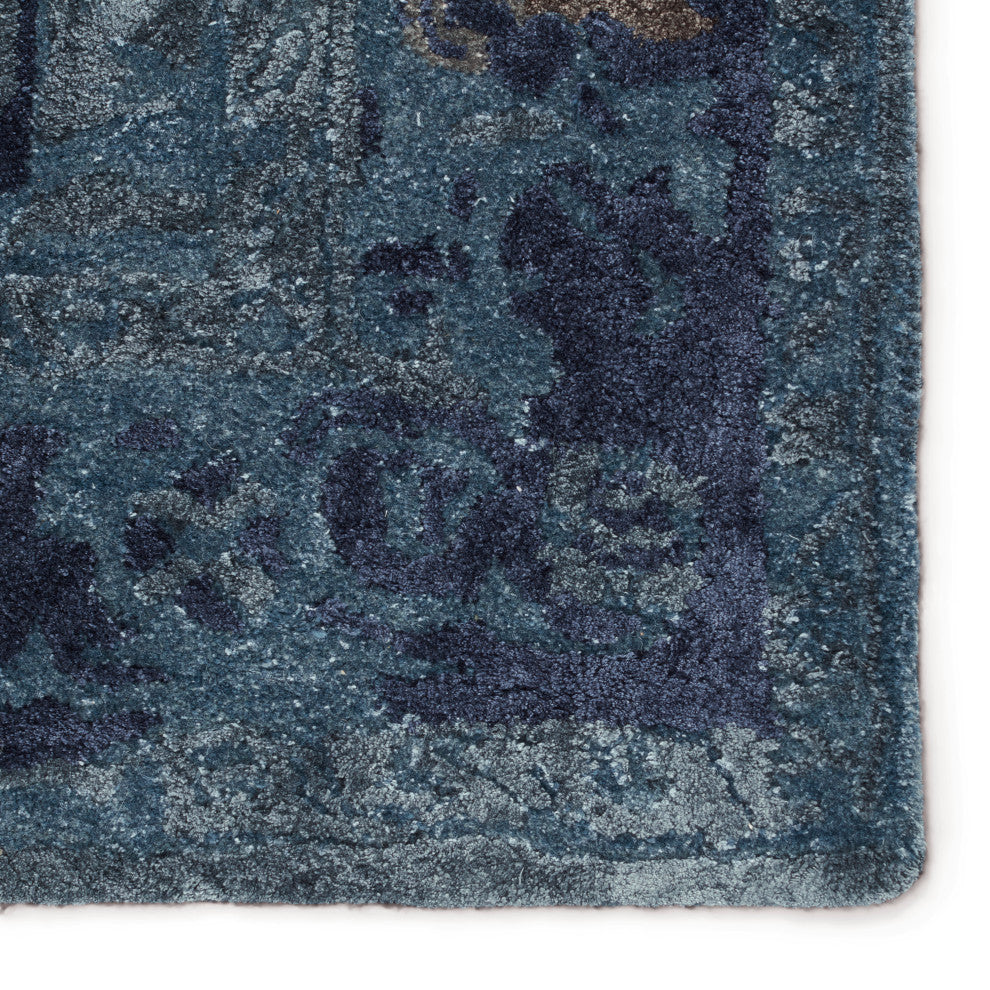 Margot Handmade Medallion Blue/ Gray Area Rug 10'X14'