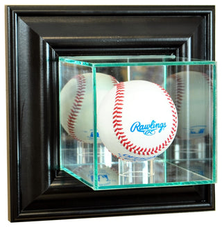 Wall Mounted Baseball Display Case, Black