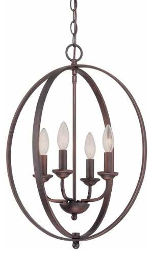 4 Light 16 in. Rubbed Bronze Pendant