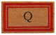 Red Border 24"x36" Monogram Doormat, Letter Q