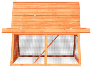 vidaXL Rabbit Hutch 2-Tier Bunny Cage with Pull Out Tray and Ramp Solid Wood