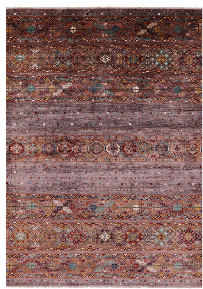 Super Kazak Khorjin Handmade Wool Rug 6' 11" X 9' 9" Q9827