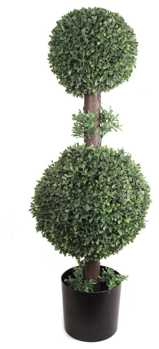 Full product shot on a clean white background, showing the double-ball topiary in its entirety with no text or diagrams.