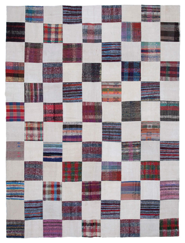 Rug N Carpet - Handmade Anatolian 8' 8'' x 11' 8'' Tribal Patchwork Kilim Rug