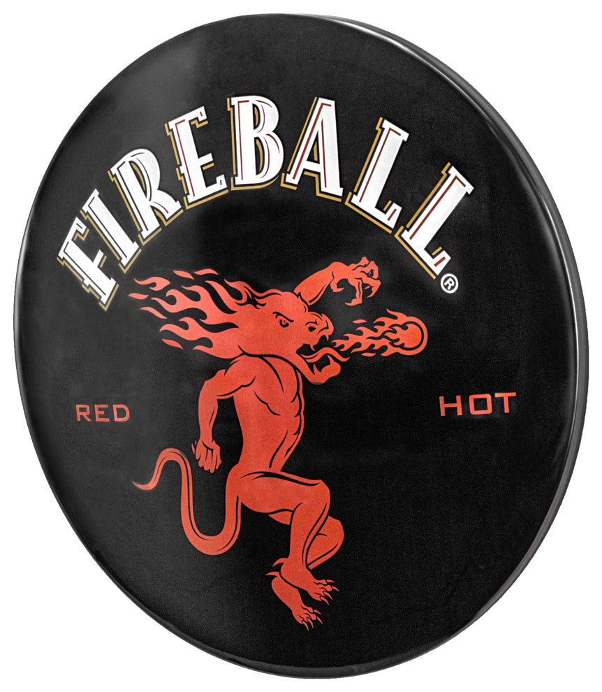 Fireball Whiskey Dome Shaped Metal Sign Wall Decor