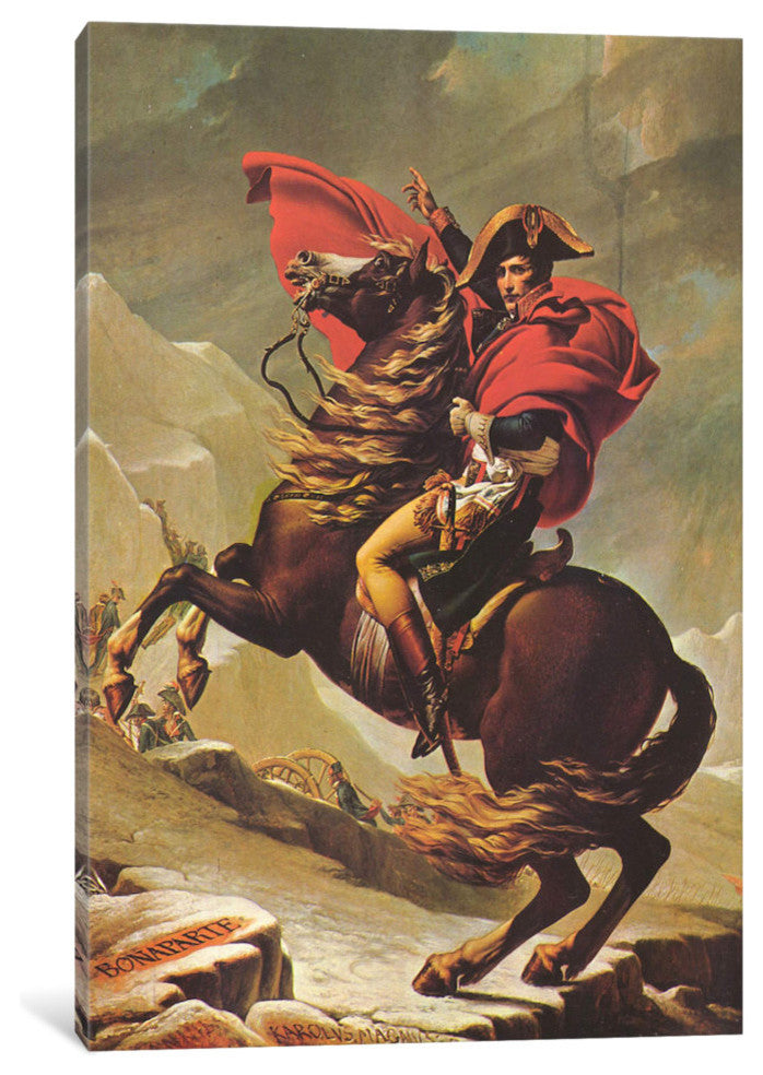"Napoleon Crossing The Alps" Wrapped Canvas Print, 40x26x1.5