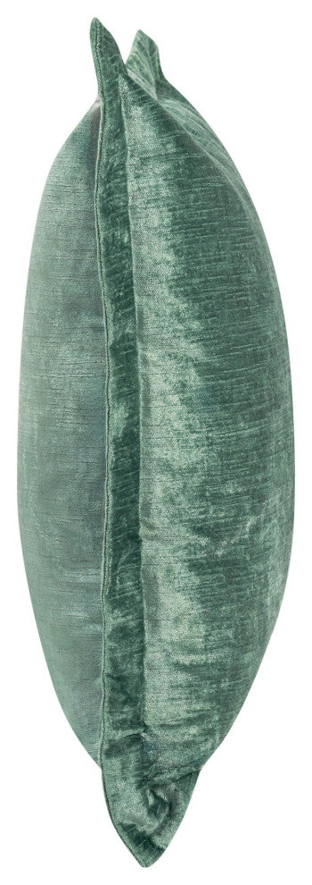 Bryce Velvet 22" Square Throw Pillow, Green