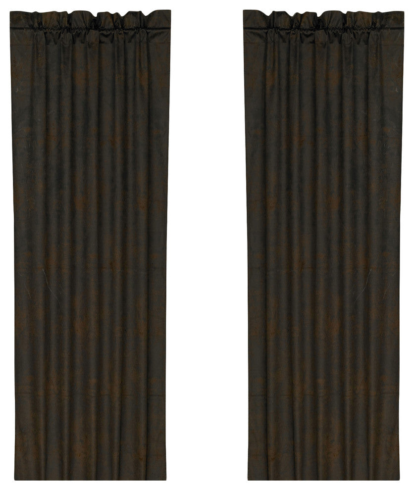 Chocolate Faux Leather Curtain