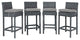 Summon Bar Stool Outdoor Patio Sunbrella Modern Set of 4