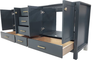 Ariel Cambridge 72" Double Sink Base Cabinet, Midnight Blue