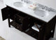 Winterfell 60" Double Bathroom Vanity Set, Espresso, No Mirror, Round