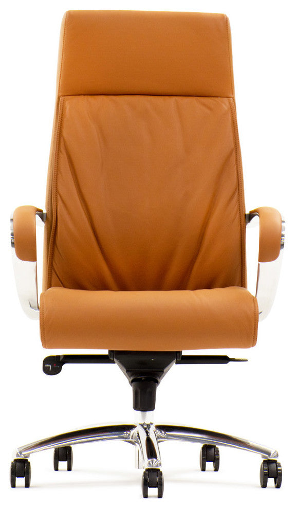 Forbes Modern Fully Reclining Adjustable Executive Chair Tan Top Grain Leather