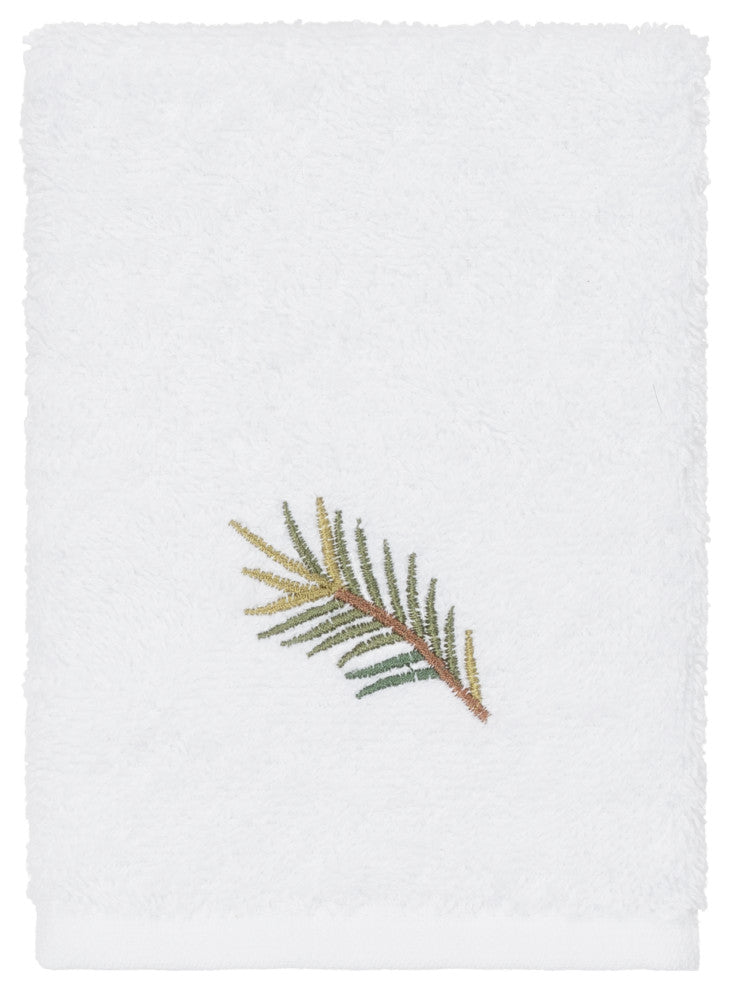 Linum Home Textiles Turkish Cotton Pierre 3-Piece Embellished Towel Set, White