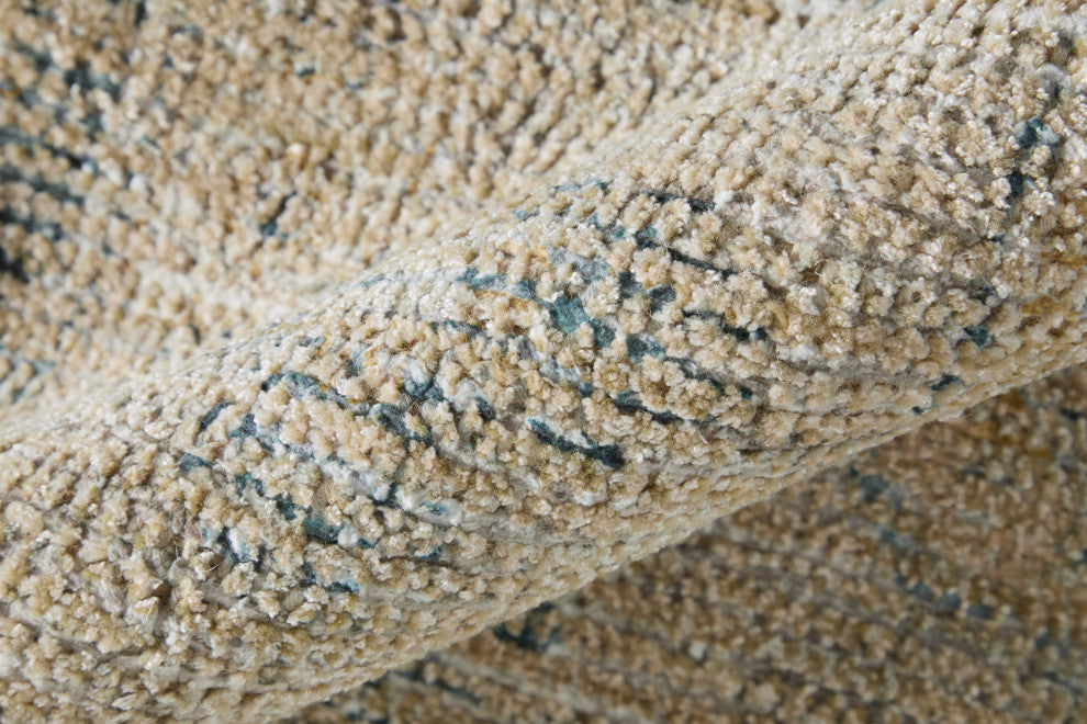 Weave & Wander Ramey Vintage Space Dyed Wool Rug, Tan/Gray, 5'x7'6"