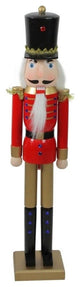 36.25" Red and Gold Wooden Christmas Nutcracker Soldier