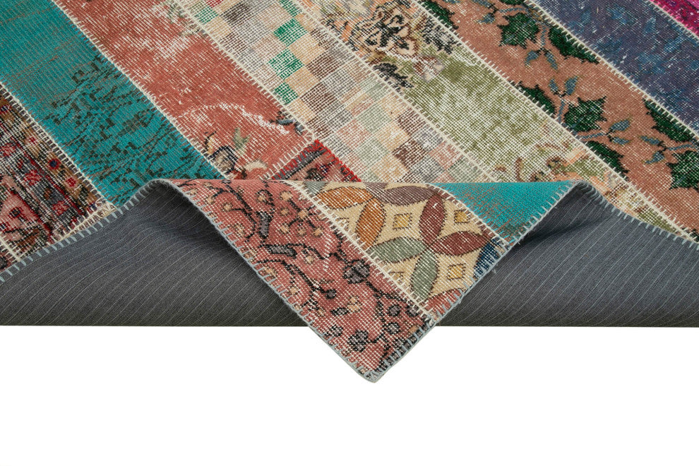 Rug N Carpet - Handmade Oriental 6' 8" x 10' 0" Faded Patchwork Area Rug