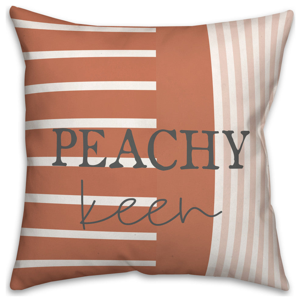 Peachy Keen Stripes Pillow 18x18 Spun Poly Pillow