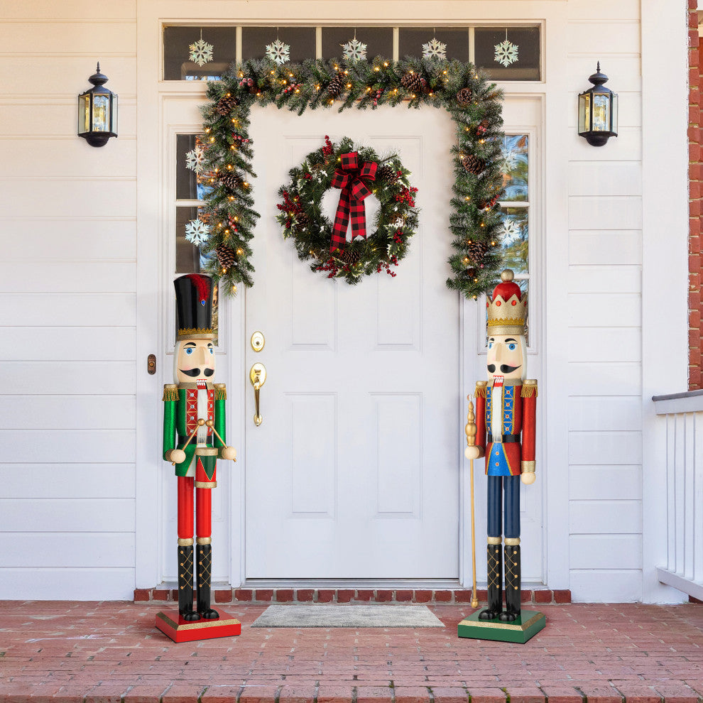 54"H Wooden Christmas Glitter King Nutcracker