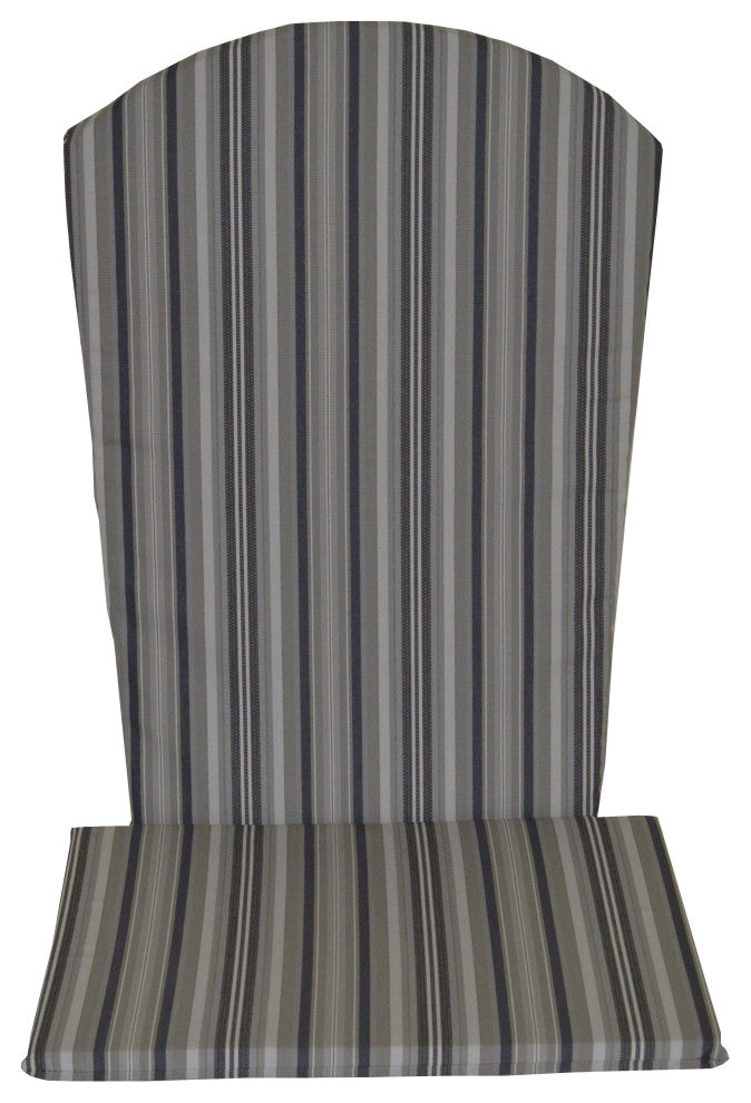 Full Adirondack Chair Cushion, Gray Stripe