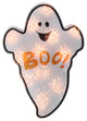 12" Lighted White Holographic Ghost Halloween Window Silhouette Decor