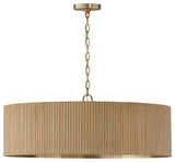 Capital Lighting 450741 Donovan 4 Light 31"W Wood Pendant - White Wash / Matte