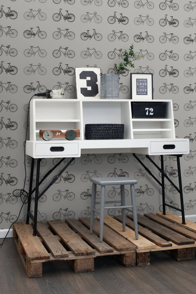Turnblad Grey Bicycle Wallpaper Bolt
