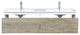 Scopi Modern 60" Rustic Acacia Double Bathroom Vanity, Balzani Gun Metal Faucet