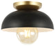 Paulina 8.5" 1-Light Iron LED Flush Mount, Black/Gold Painting