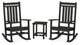 Estate 3-Piece Rocking Chair Set, Long Island 18" Side Table, Black