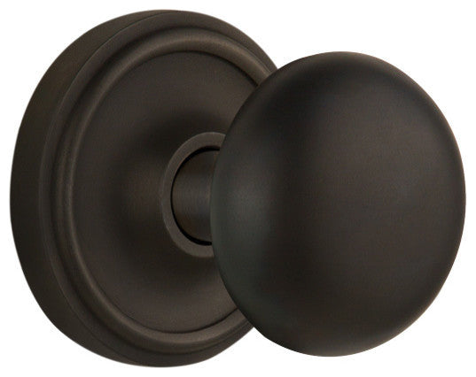 Classic Rosette Privacy New York Knob, Oil-Rubbed Bronze
