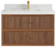 Sonoma Floating 36 Single Sink Vanity in Dark Natural with 2" Calacatta Nuvo