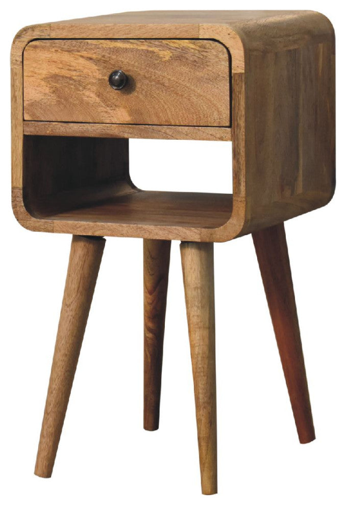 Mini Oak-ish Curve Lower Nightstand