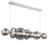 Atomo 1 Light Chandelier, Chrome With Smoked Glass