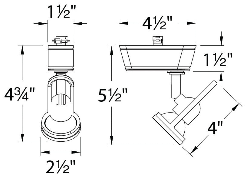WAC Lighting Low Voltage Track Fixture 50W in Black for L Track