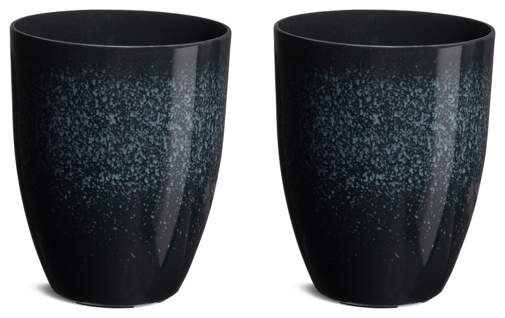 Environmental Oversized Faux Ceramic Tall Bowl Plastic Pot Planter, Set of 2