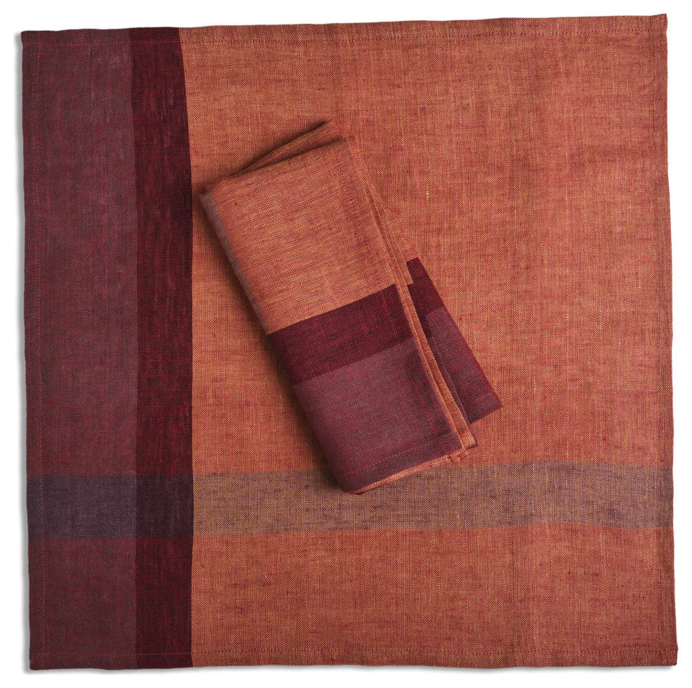 Rose Wine. Flax Linen Napkins. Set of 2. Handwoven